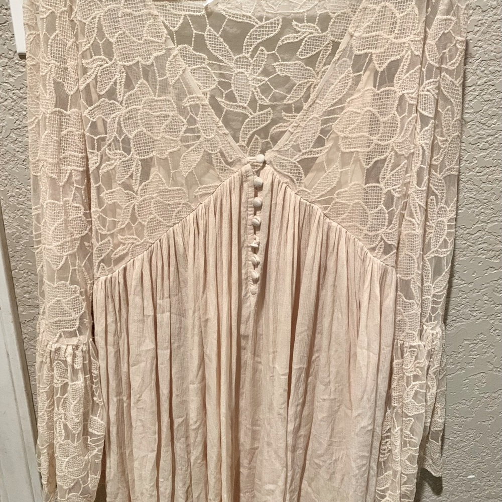 Free people bell sleeve lace dress